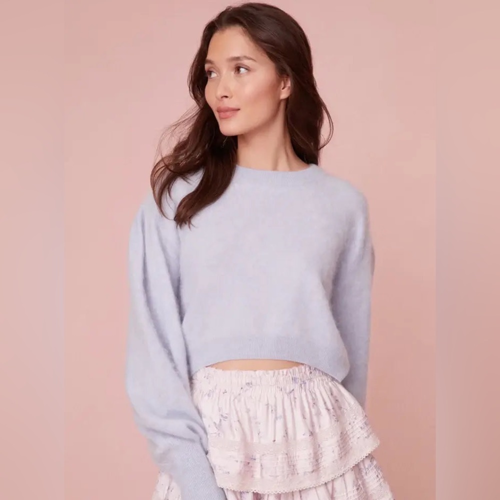Love Shack Fancy Blue Cashmere Sweater